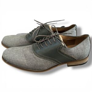 Two-Tone Oxford Dress Shoes – Gray – Size 11 – Memory Foam